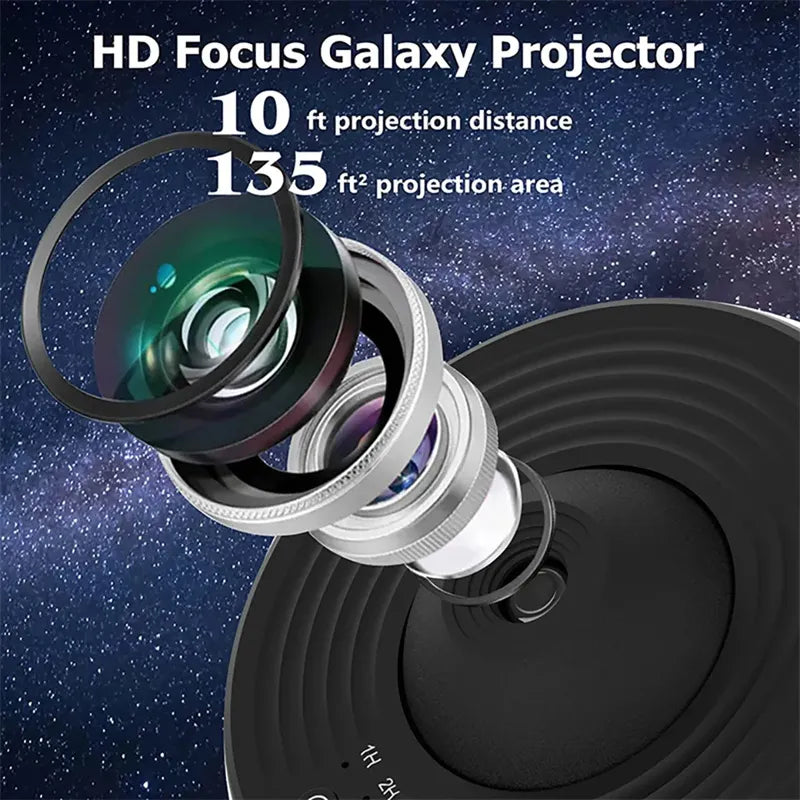 **Galaxy Night Light Projector – 360° Rotating Starry Sky Lamp for Kids & Gifts**