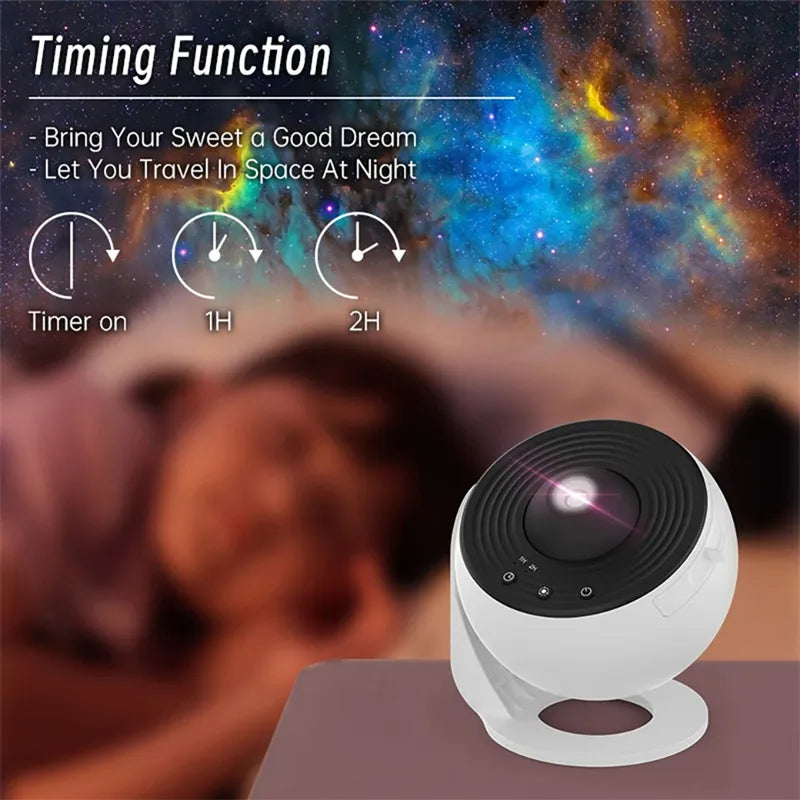 **Galaxy Night Light Projector – 360° Rotating Starry Sky Lamp for Kids & Gifts**