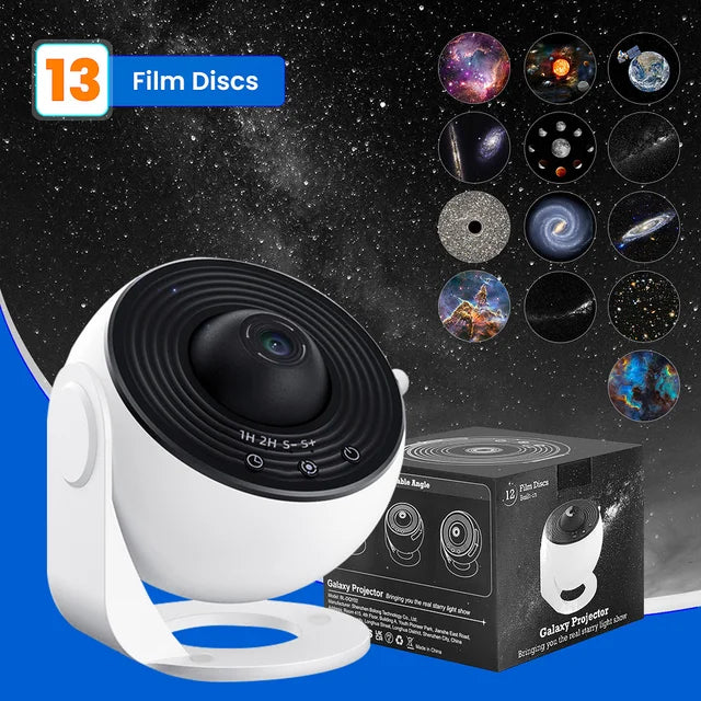 **Galaxy Night Light Projector – 360° Rotating Starry Sky Lamp for Kids & Gifts**