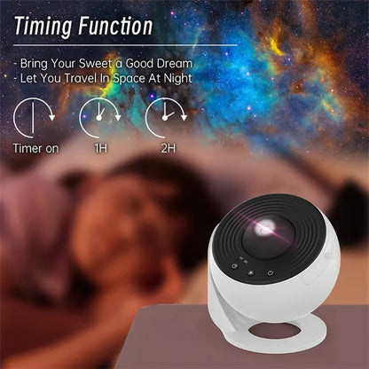 **Galaxy Night Light Projector – 360° Rotating Starry Sky Lamp for Kids & Gifts**